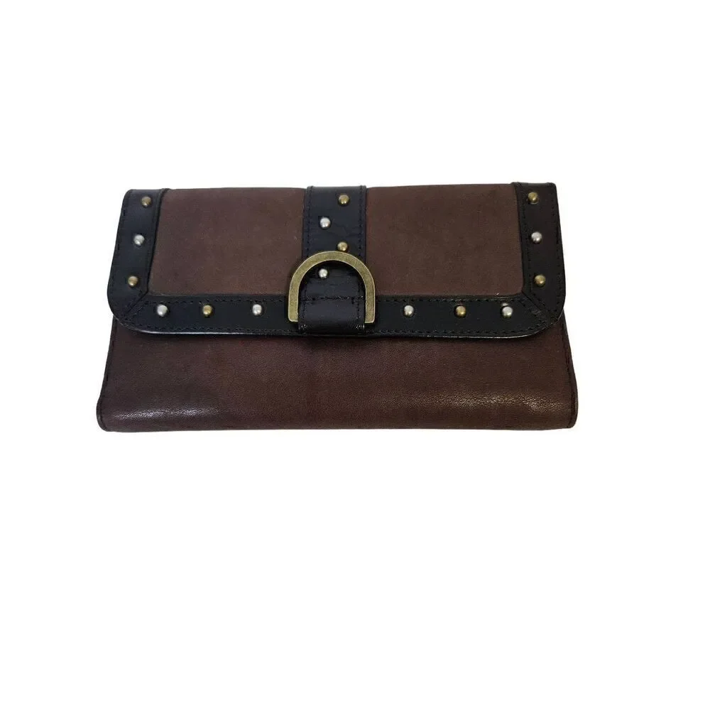 Brown leather wallet with checkbook section. NWT.